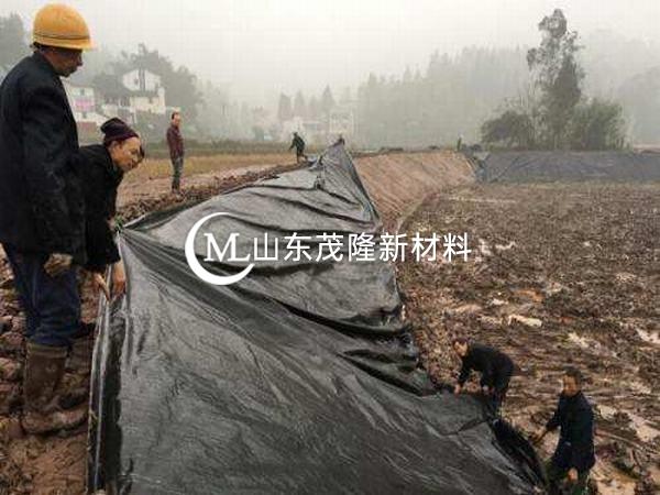 復(fù)合土工膜的鋪設(shè)采用分段施工和流水作業(yè)的方